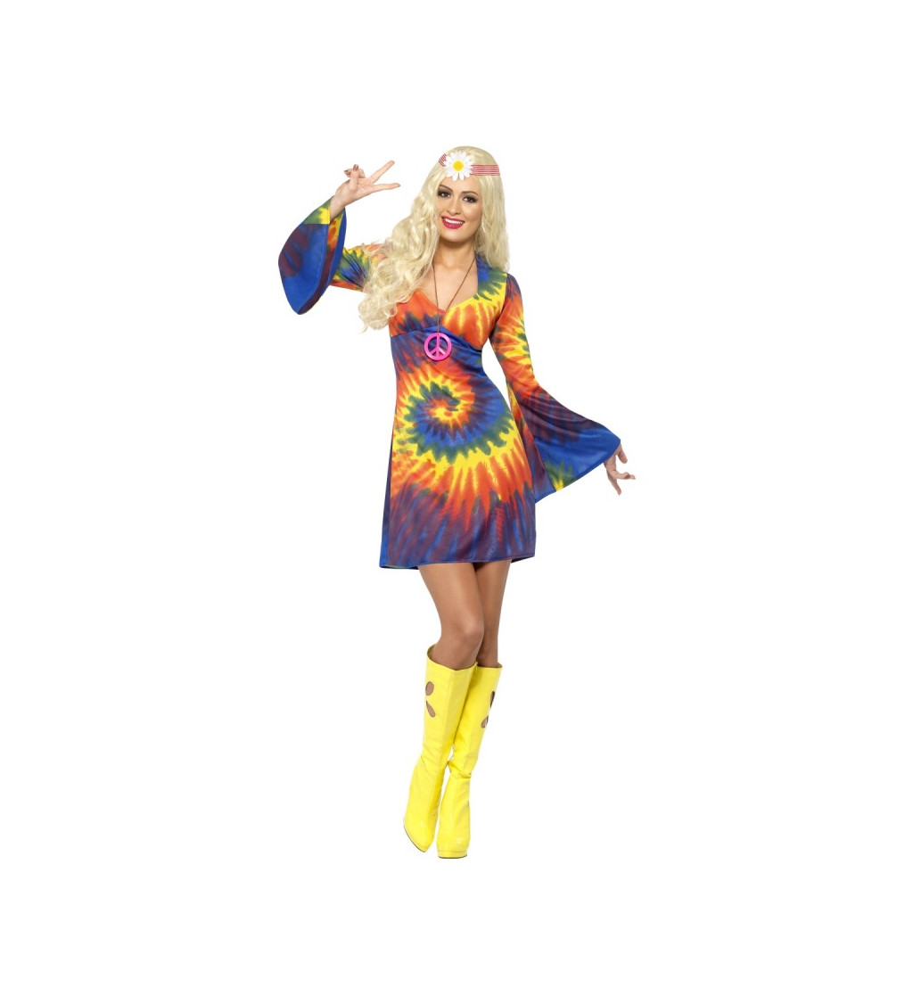 Dámský kostým - Hippie, duhové šaty