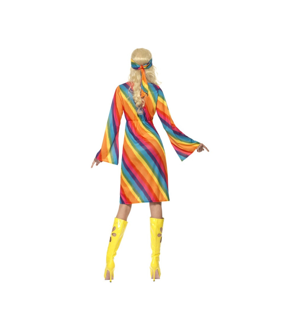 Dámský kostým - 70. léta, duhové šaty