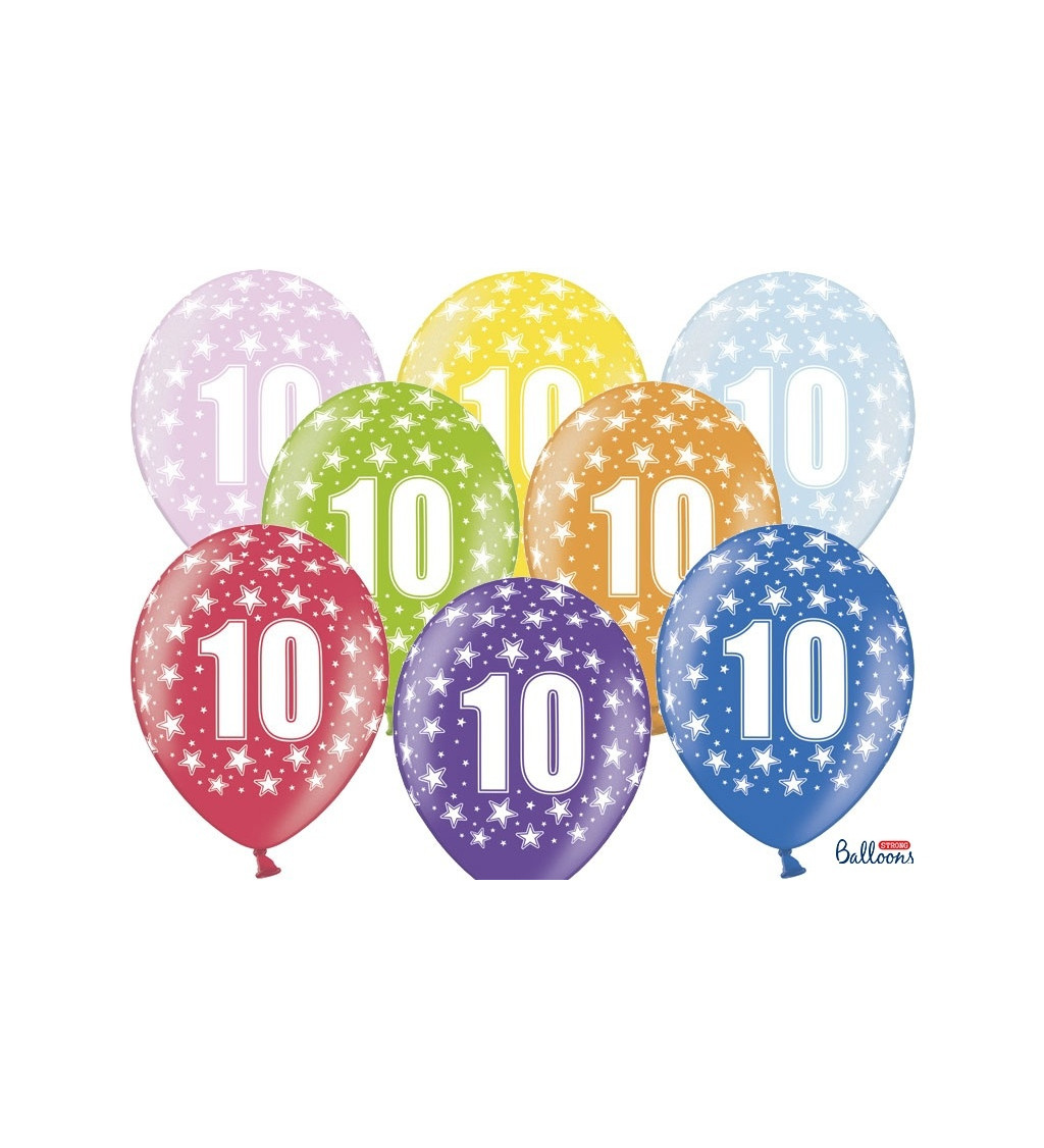 Balónek s číslem 10 (6ks)