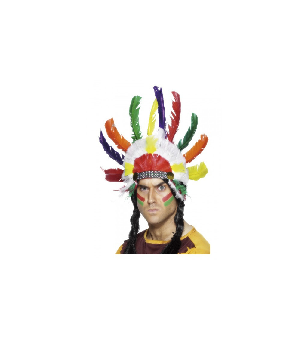 Pestrobarevná indiánská čelenka
