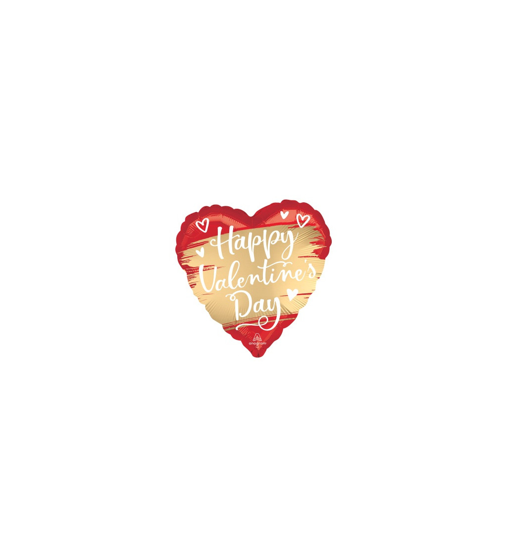 Fóliový balónek Happy Valentines Day - srdce III