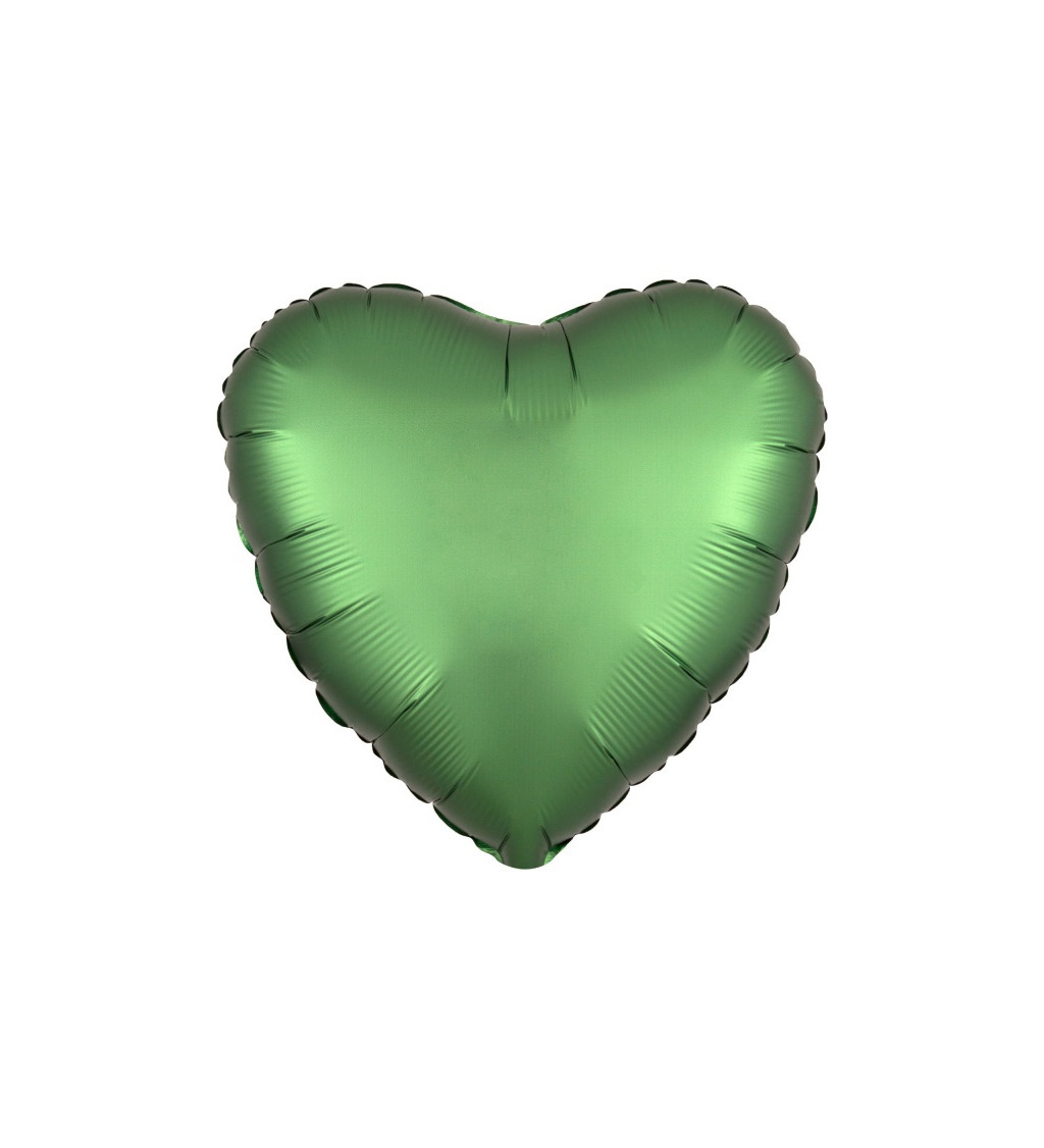 Srdíčkový sametový balónek - zelený
