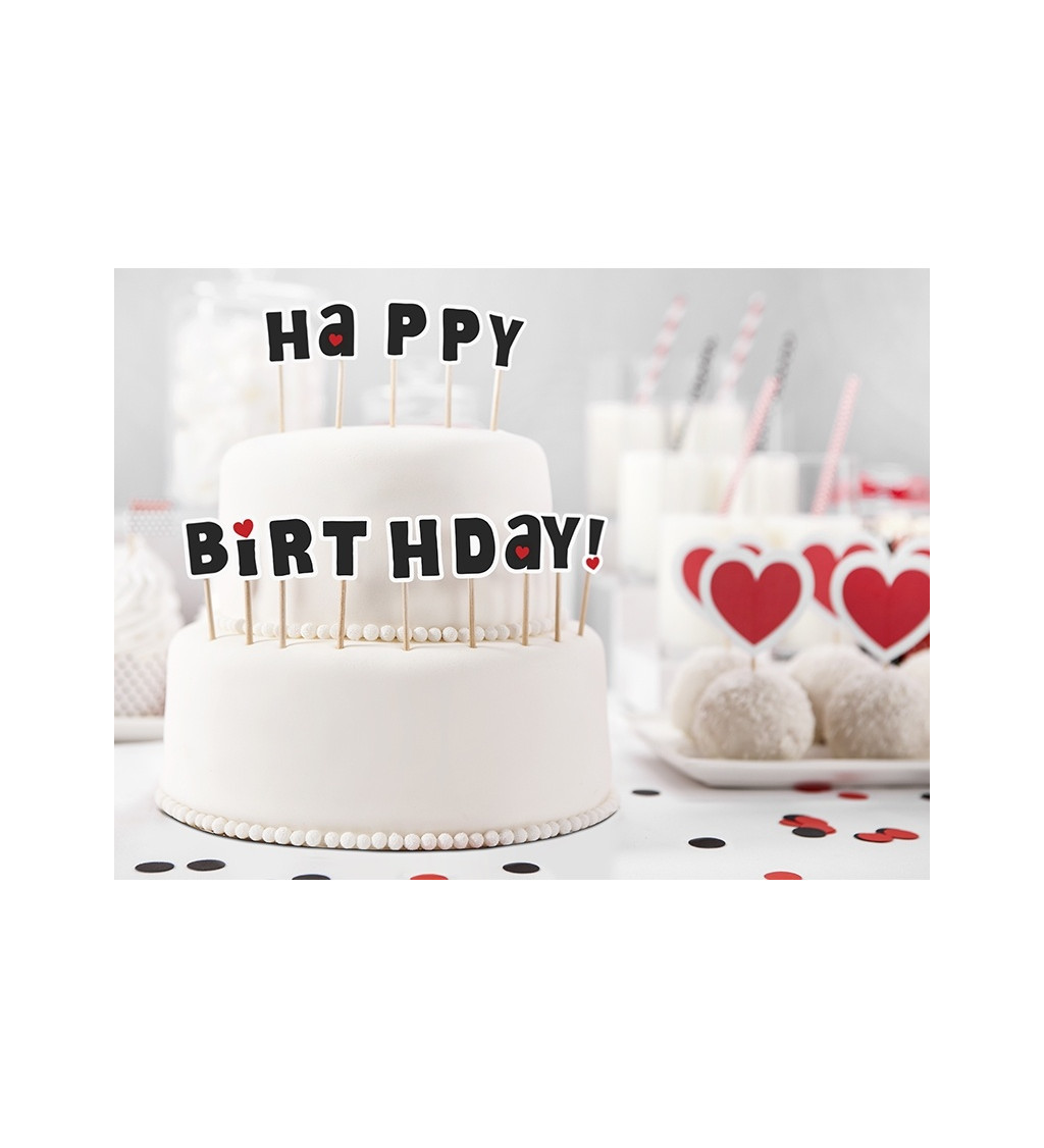 Ozdoba na dort - Nápis Happy Birthday