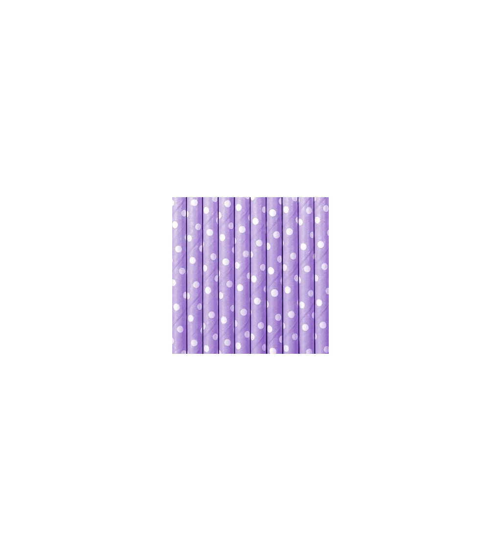 Brčka - Papírová, fialová s bílými puntíky
