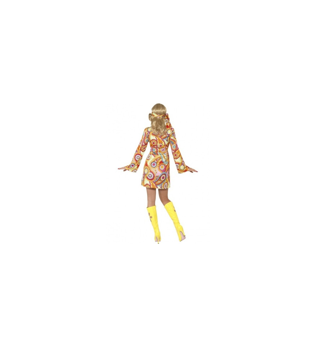 Dámský kostým - Hippie, pestrobarevné šaty