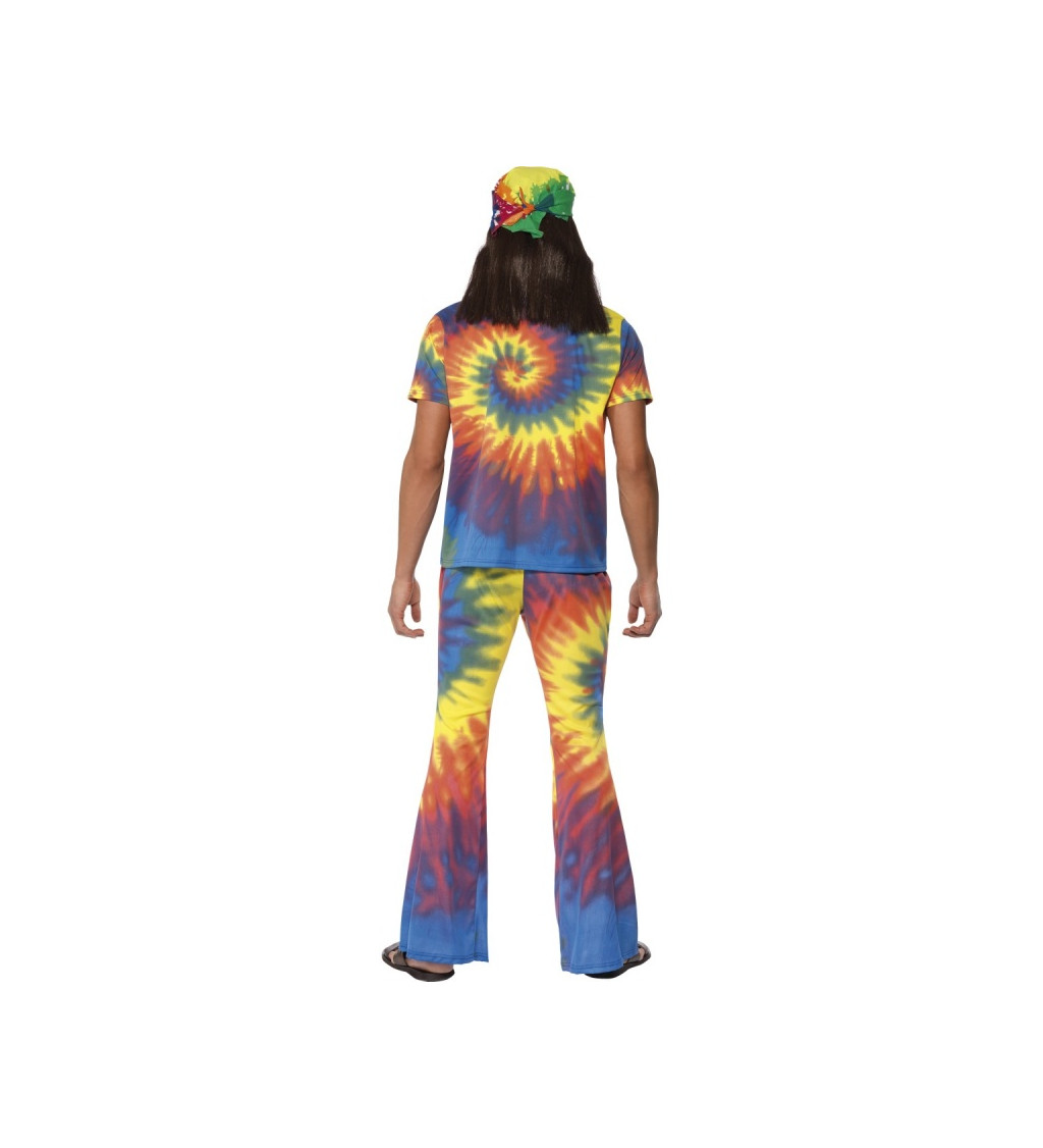 Pánský kostým - Hippie, duhový komplet
