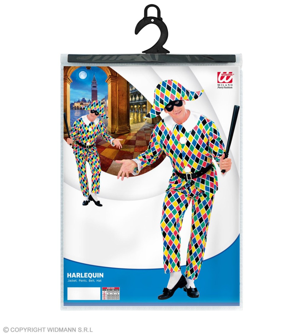 Karnevalový kostým - barevný harlekýn