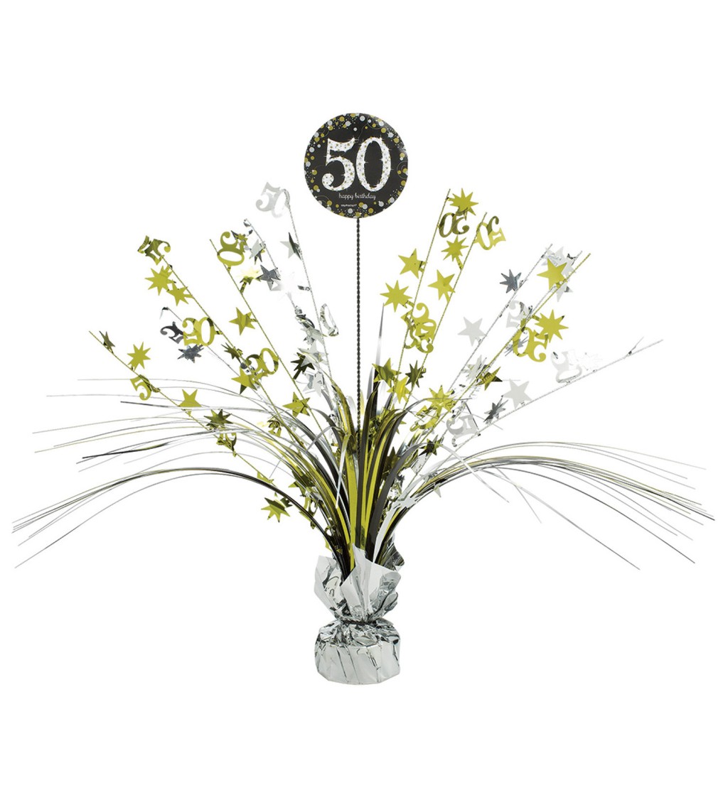 Zlato stříbrná narozeninová dekorace - 50