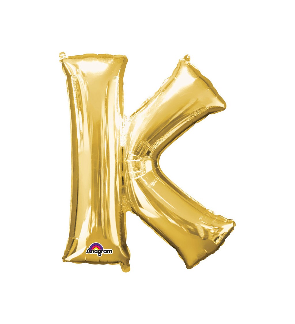 Narozeninový fóliový balónek (zlatý) – K