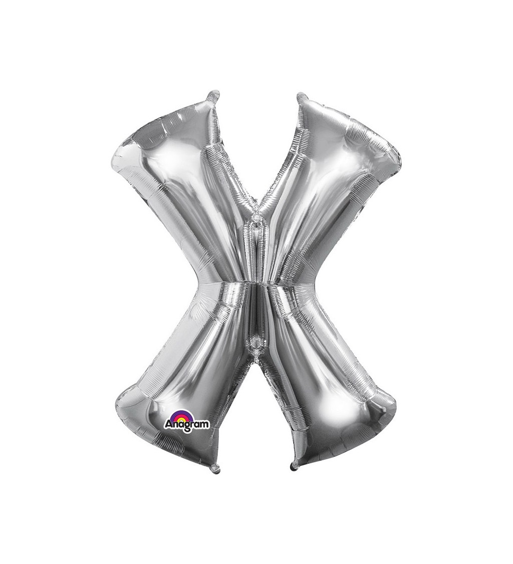 Narozeninový fóliový balónek (stříbrný) – X