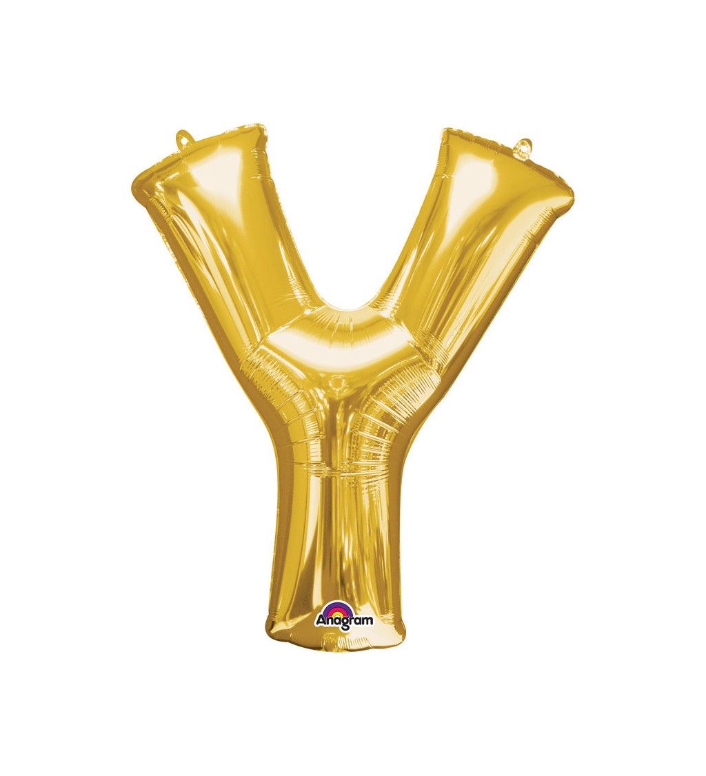 Narozeninový fóliový balónek (zlatý) – Y
