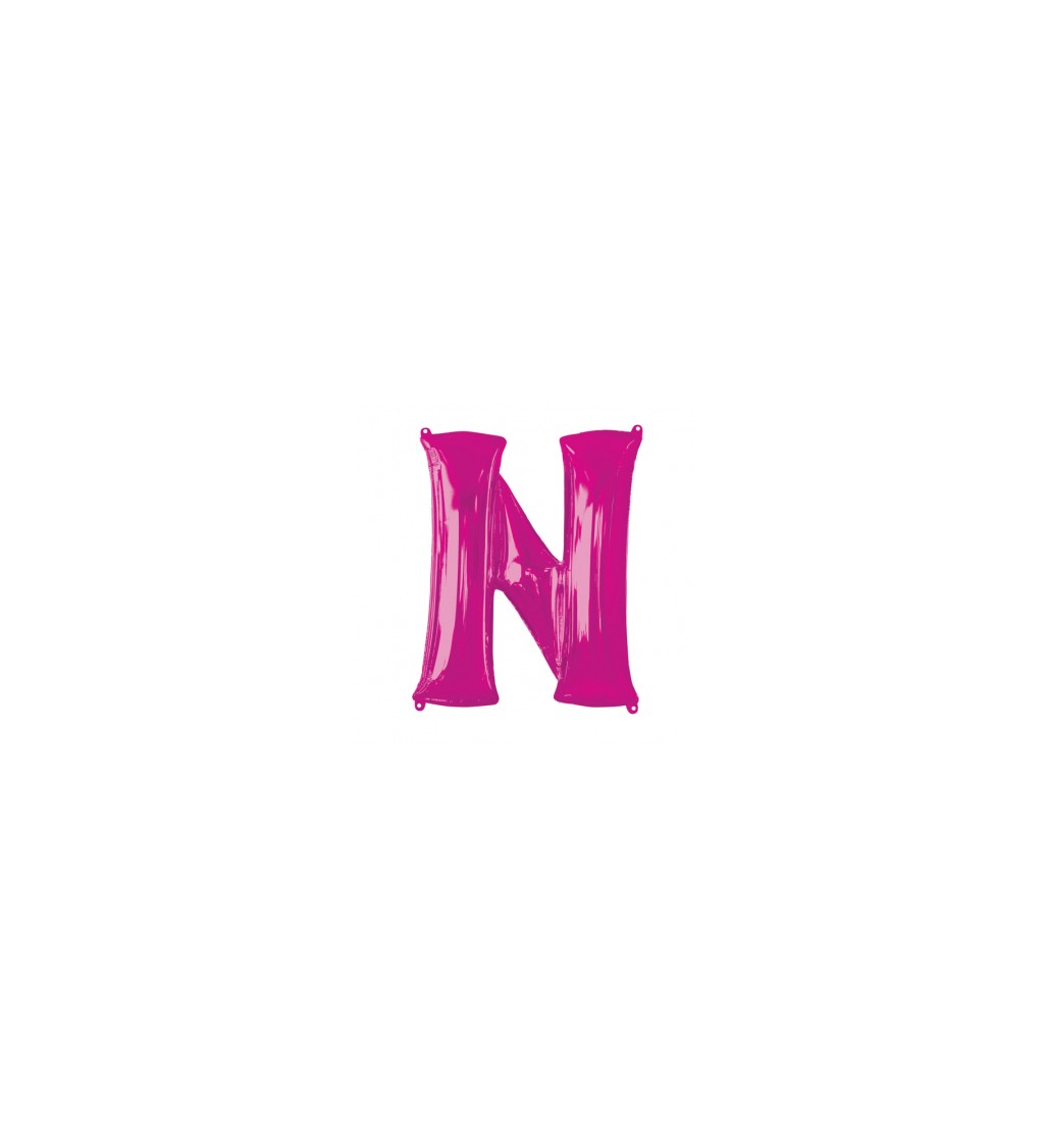 Narozeninový fóliový balónek (tmavě růžový) – N