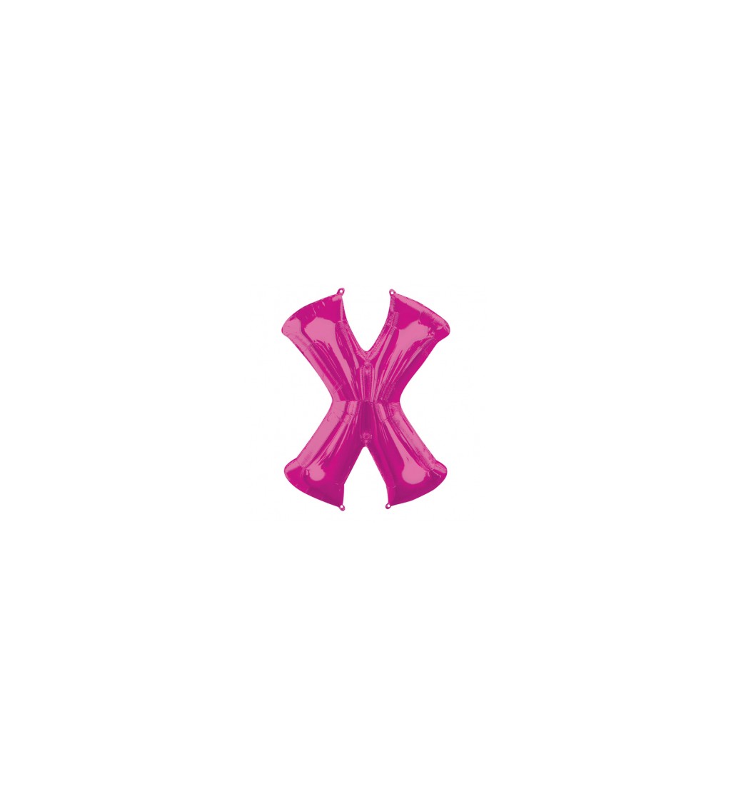 Narozeninový fóliový balónek (tmavě růžový) – X