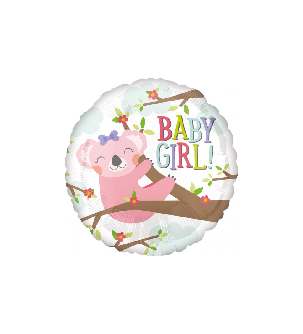 Fóliový balónek - koala - baby girl