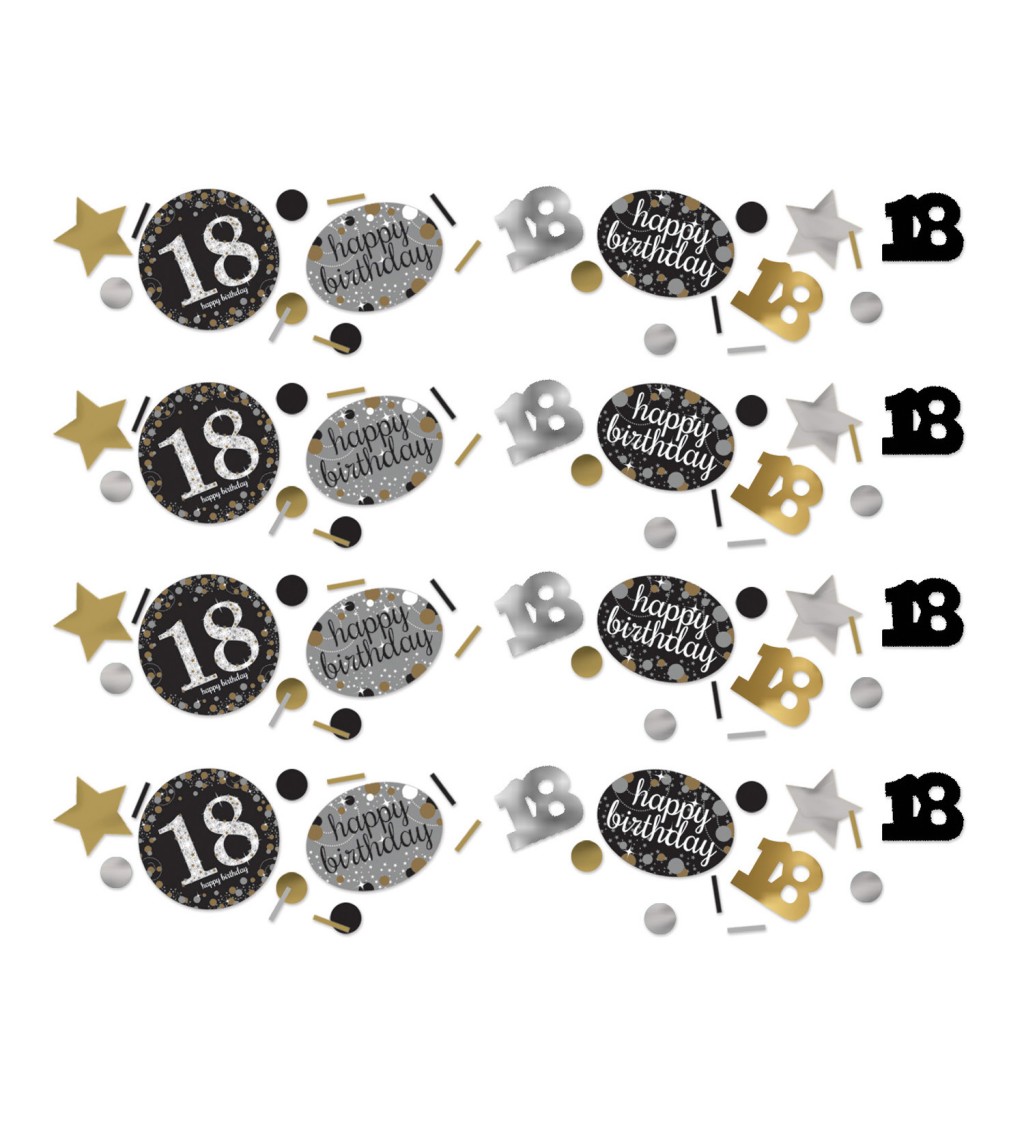 Balení zlato stříbrných narozeninových konfet - 18
