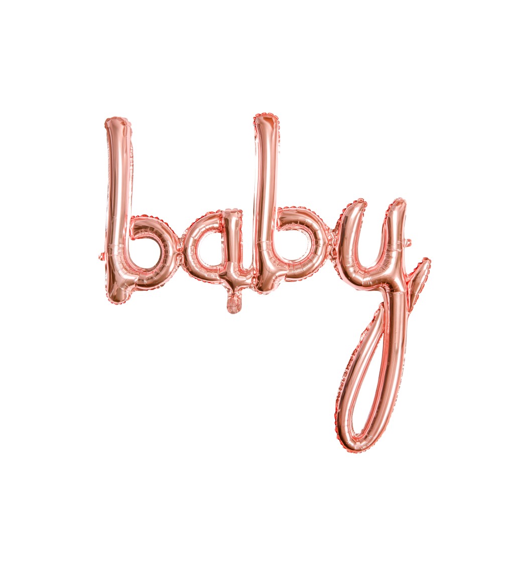 Rose gold fóliový balónek Baby