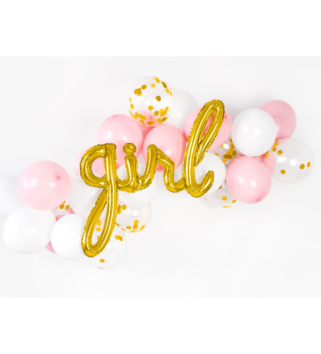Zlatý fóliový balónek Girl
