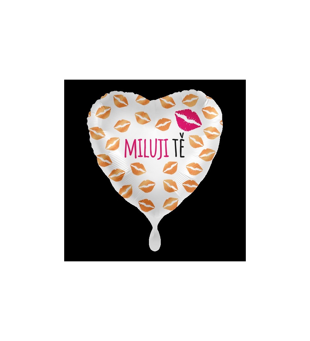 Fóliový balónek Miluji tě s pusinkami