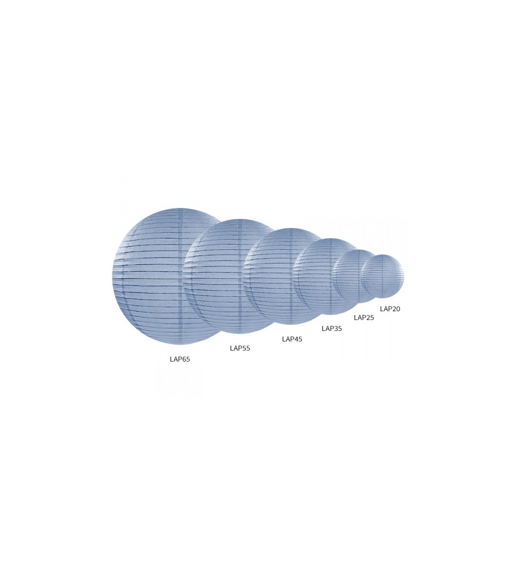 Papírový lampion II - kouřově modrý 35 cm