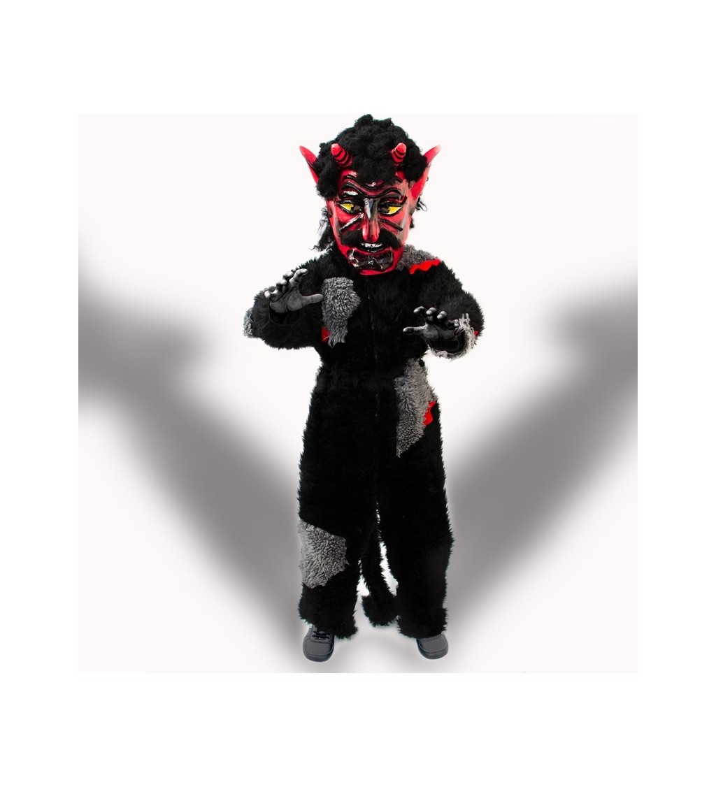 Kostým Čert - černo-šedá kombinéza