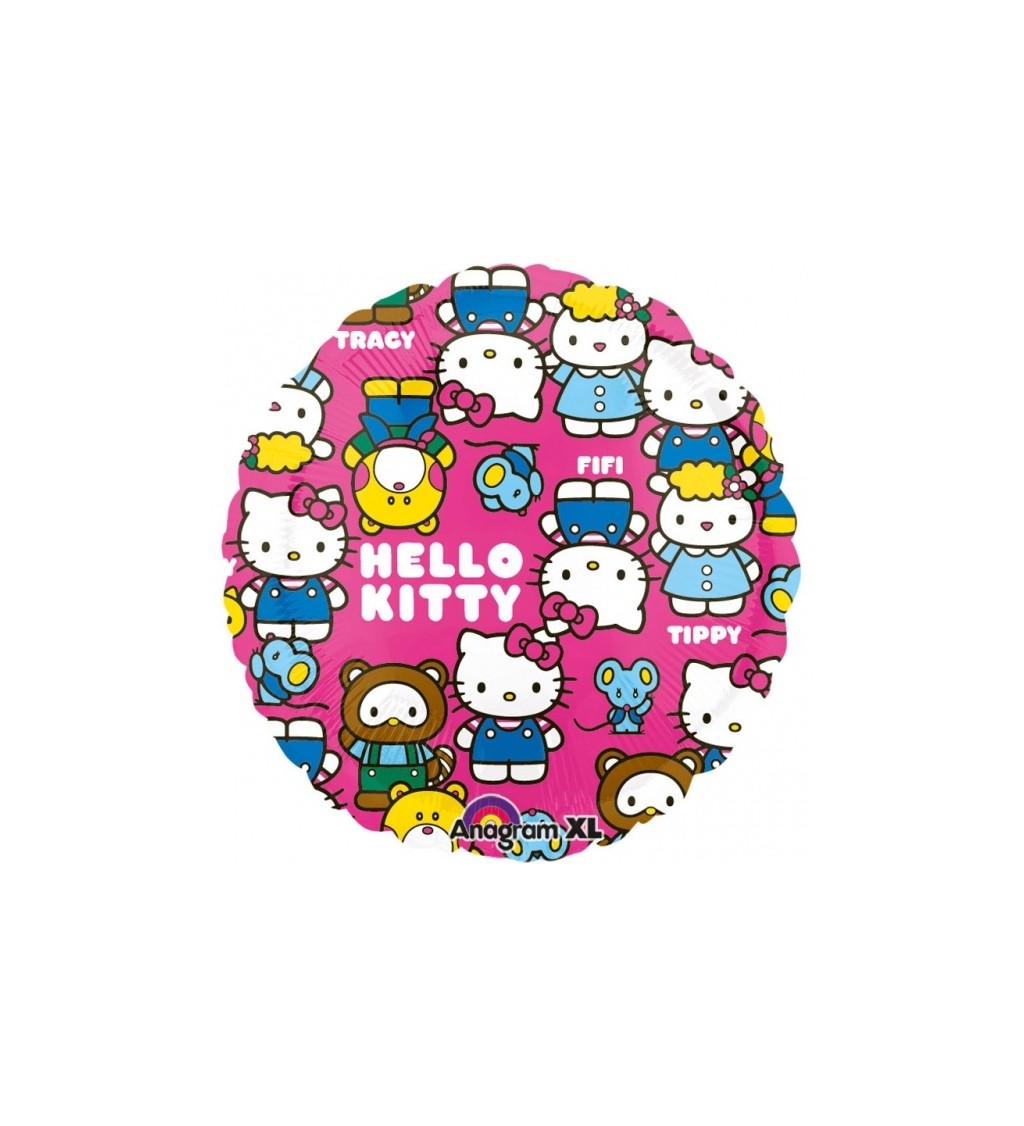 Fóliový balónek kulatý - Hello Kitty
