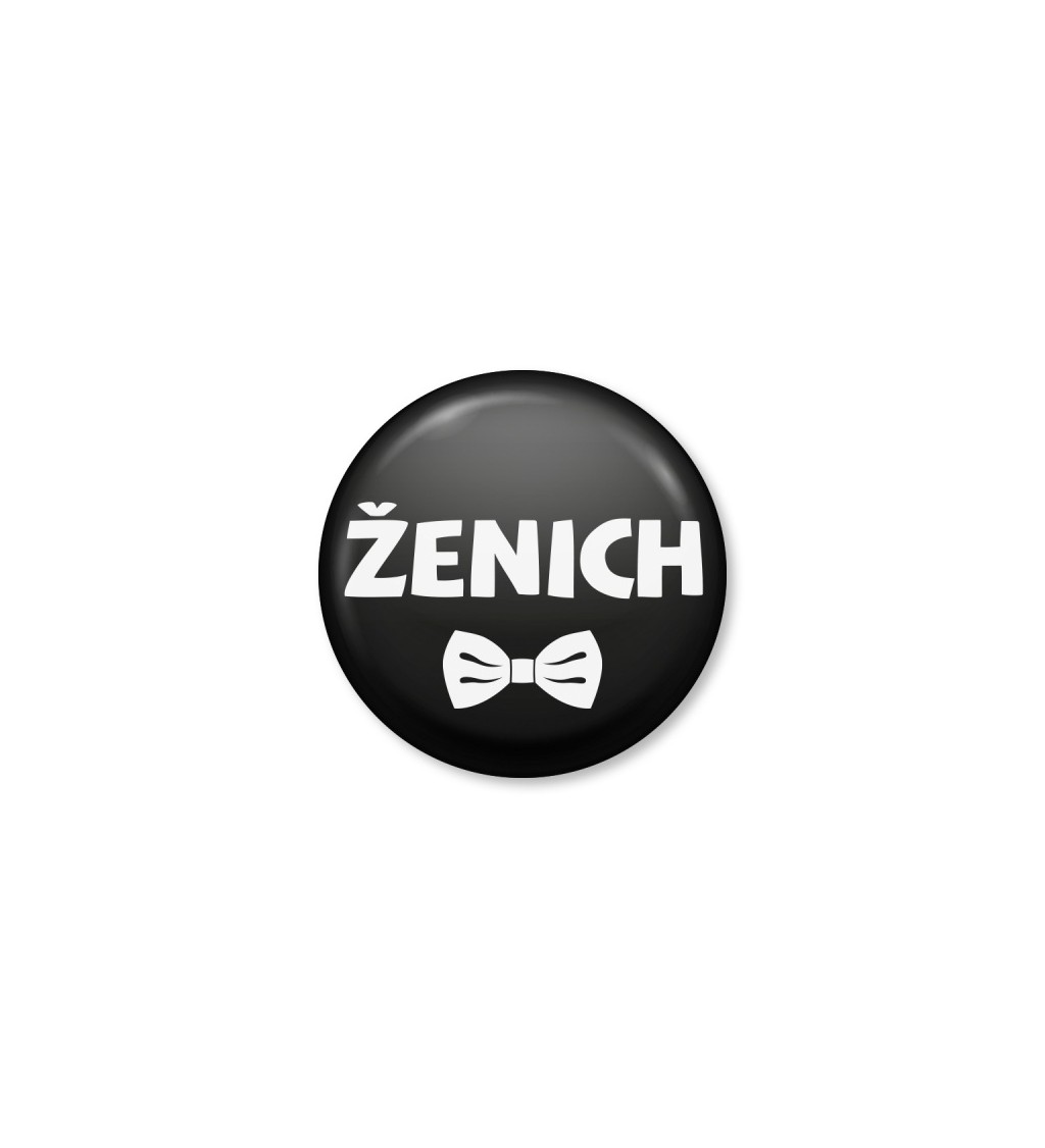 Placka Ženich černá - motýlek