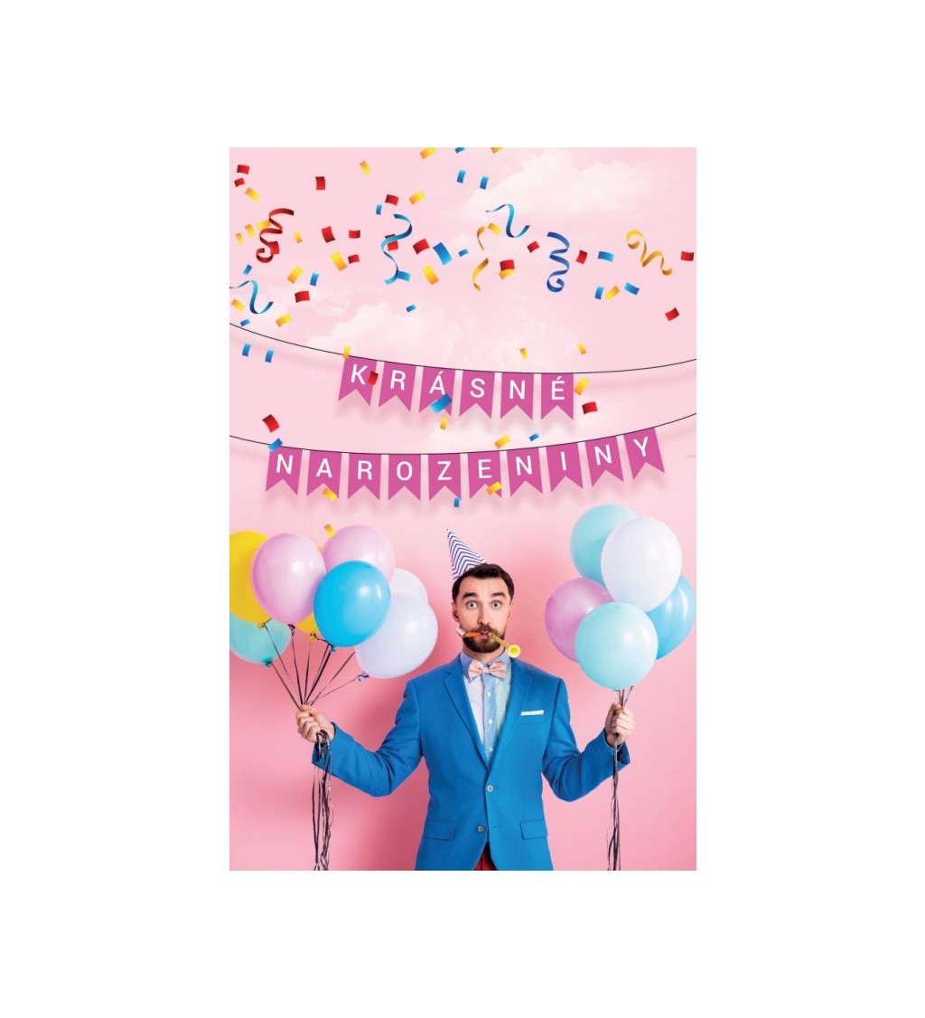 Růžová narozeninová girlanda