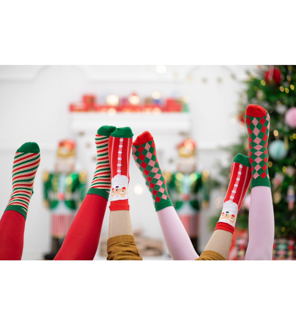 Vánoční ponožky s pruhy