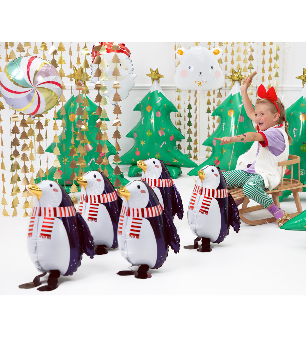 Vánoční fóliový balónek Tučňák