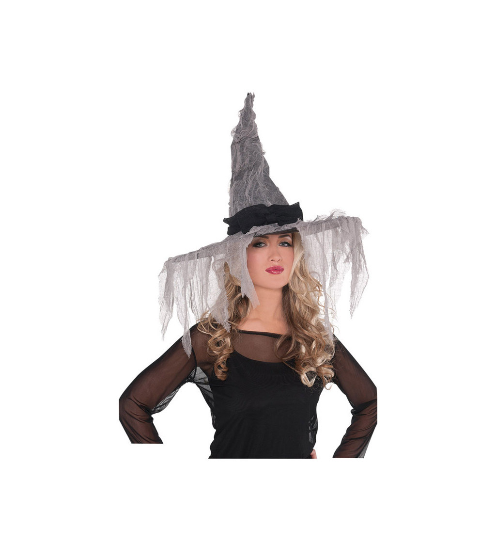 Šedý klobouk potrhaná čarodějnice