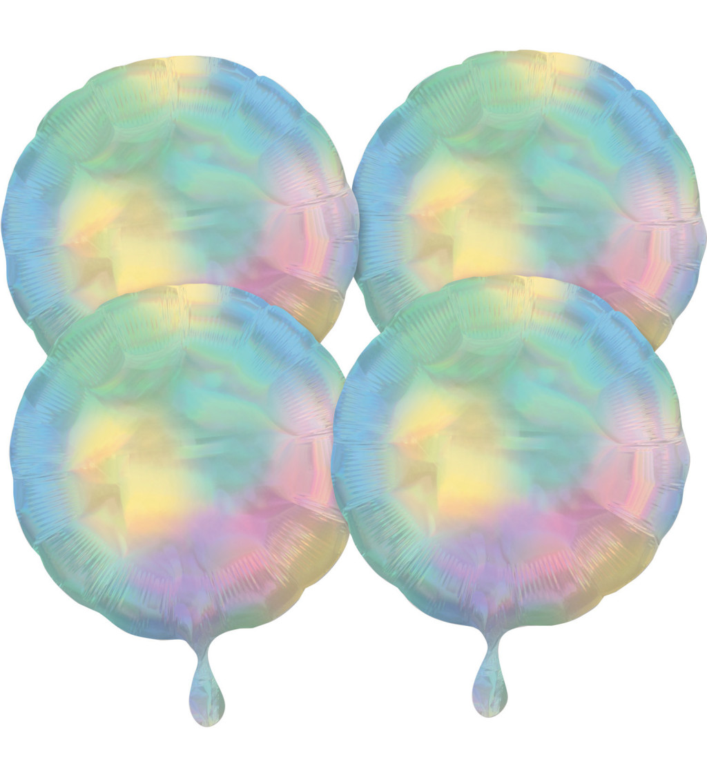 Duhově pastelové fóliové balónky