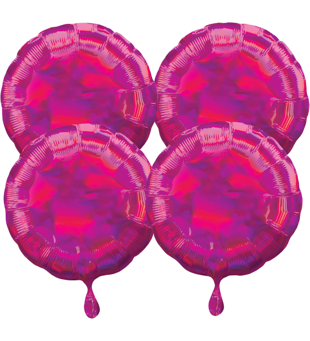 Duhově růžové fóliové balónky