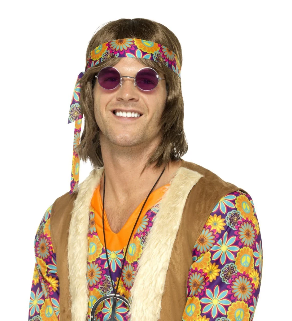 Fialové kulaté hippie brýle