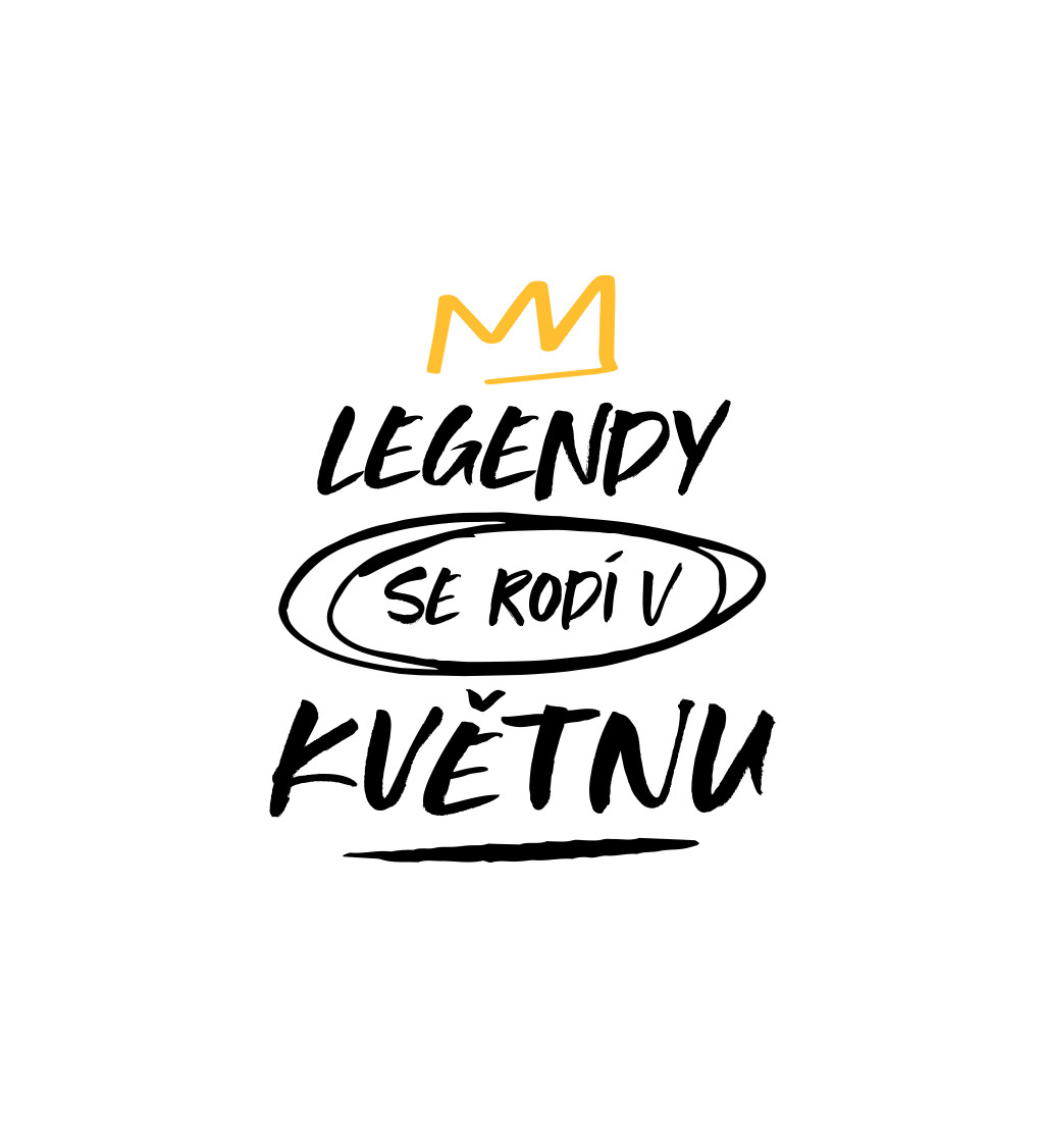 Pánské triko bílé - Legendy se rodí v květnu