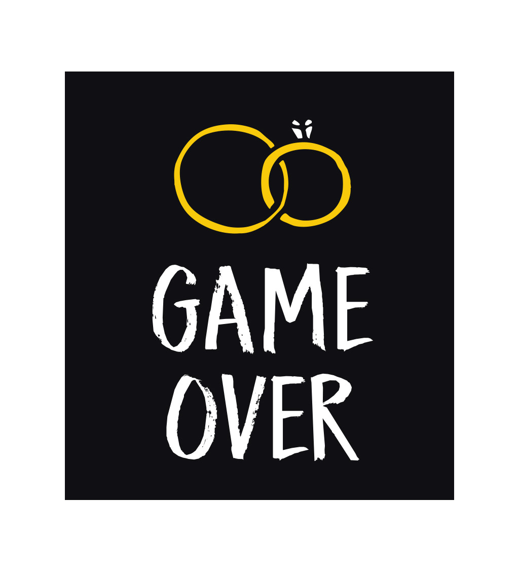 Pánské triko černé - Game over prstýnky