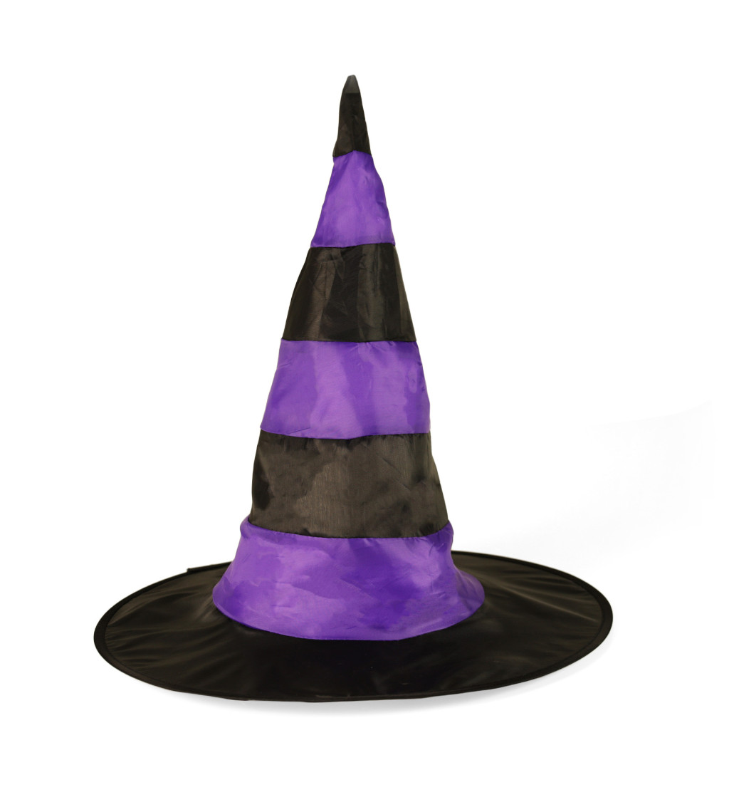 Magický fialový klobouk - čarodějnický s vlasy