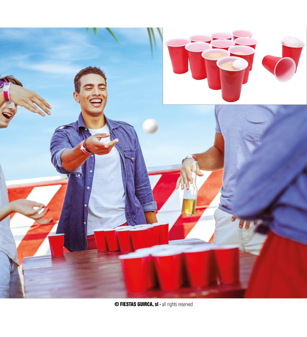 Beer pong - 12 pohárů a 15 míčků