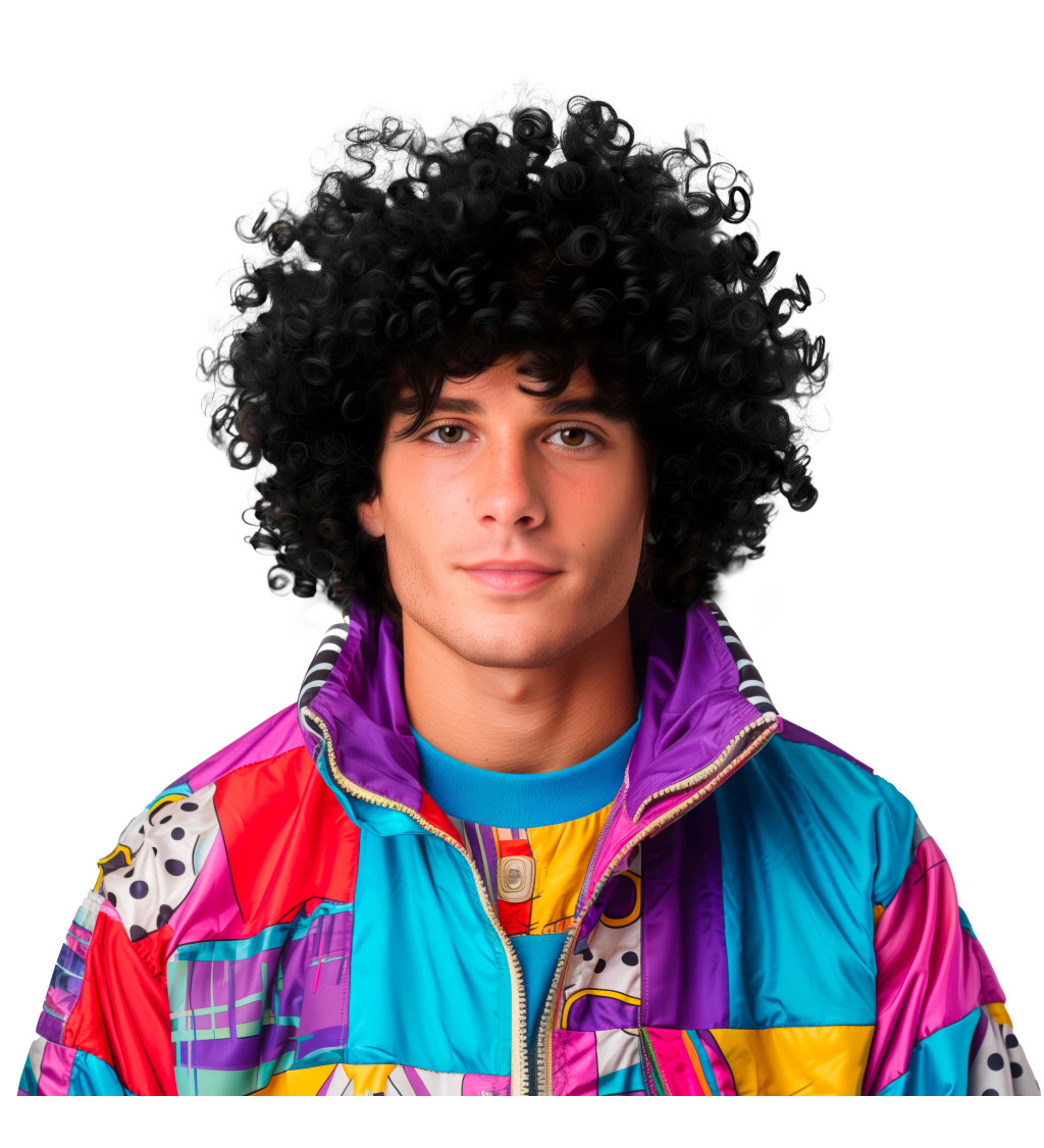 Paruka pánská afro, černá