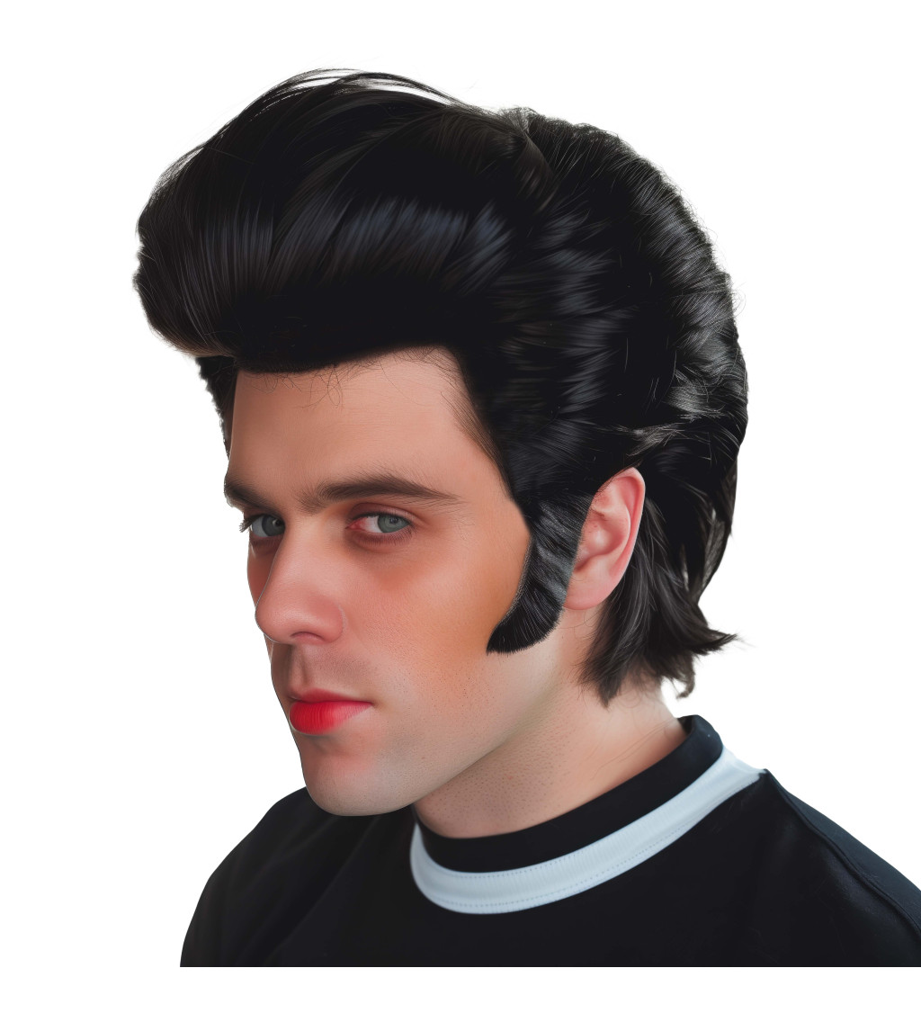 Paruka pánská Rock 'n' Roll, černá