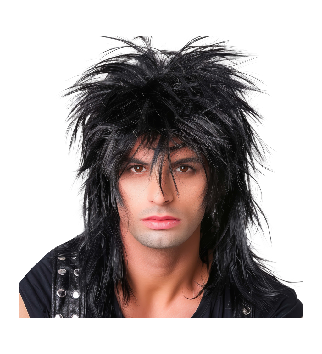 Paruka pánská 80. léta rocker, černá