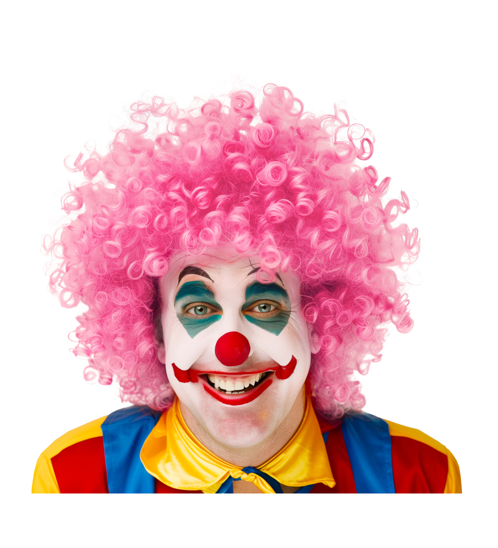 Paruka pánská afro, růžová