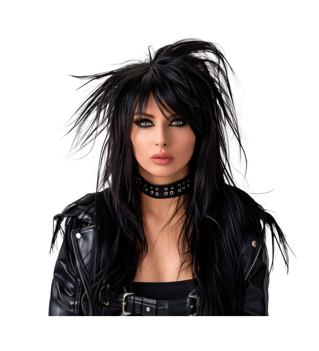 Paruka rock diva, černá