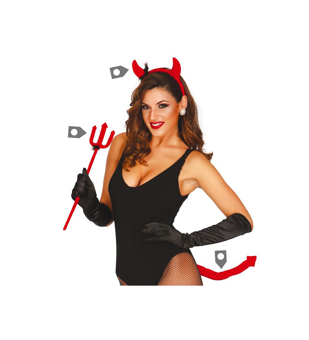 Set pro ďábla: tiara, trojzubec, ocas