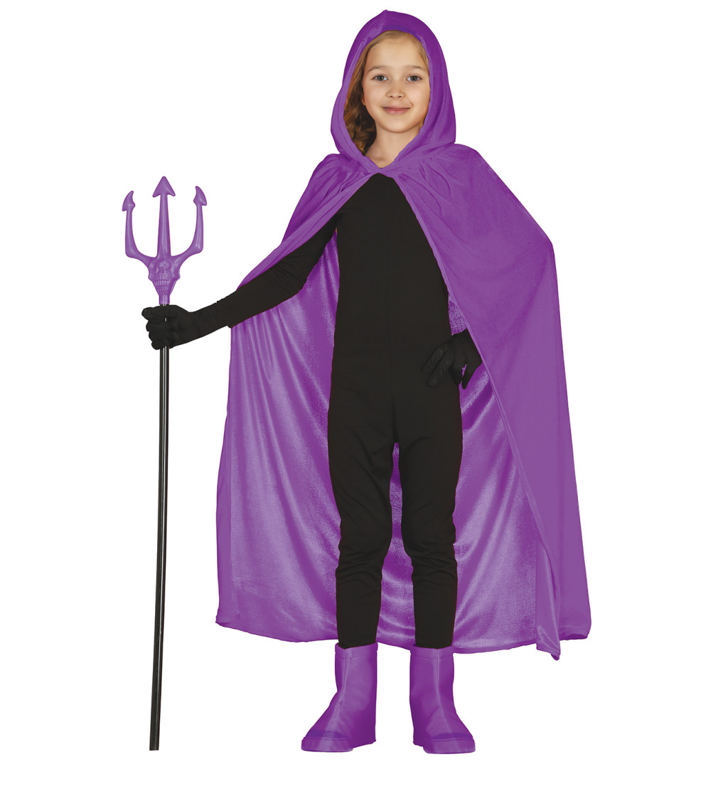 Fialový sametový plášť s kapucí