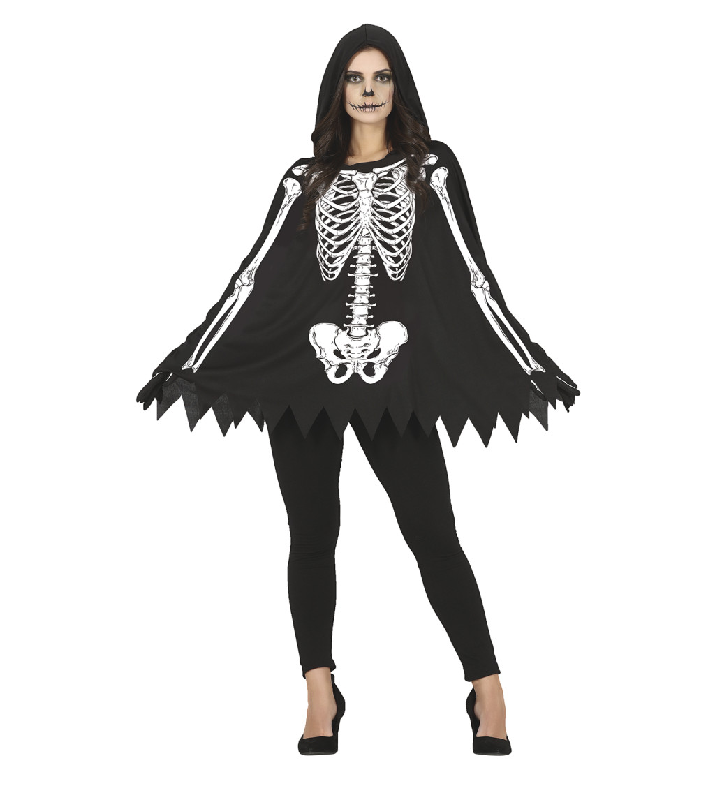 Dámský kostým pončo kostlivce