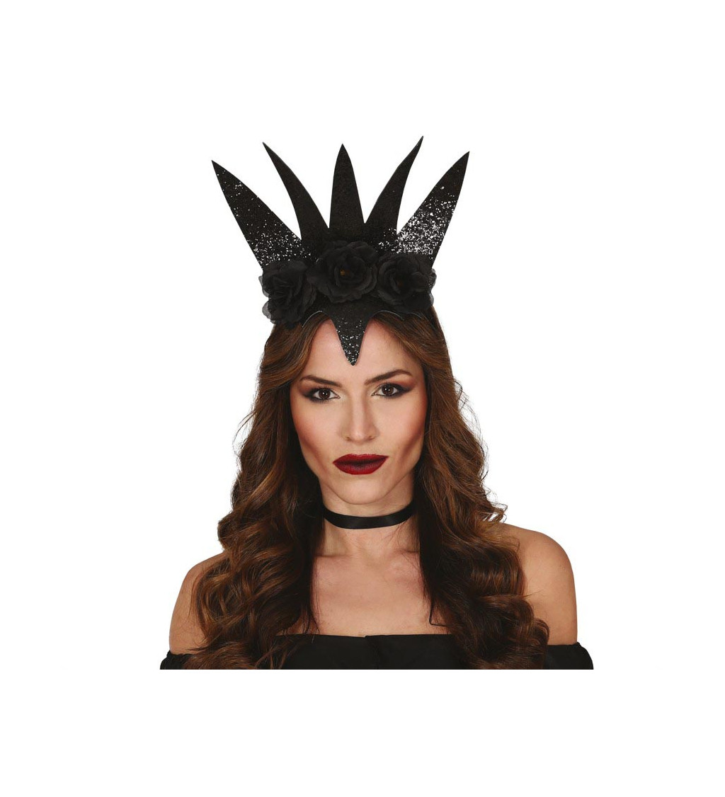 Černá královna s květinami