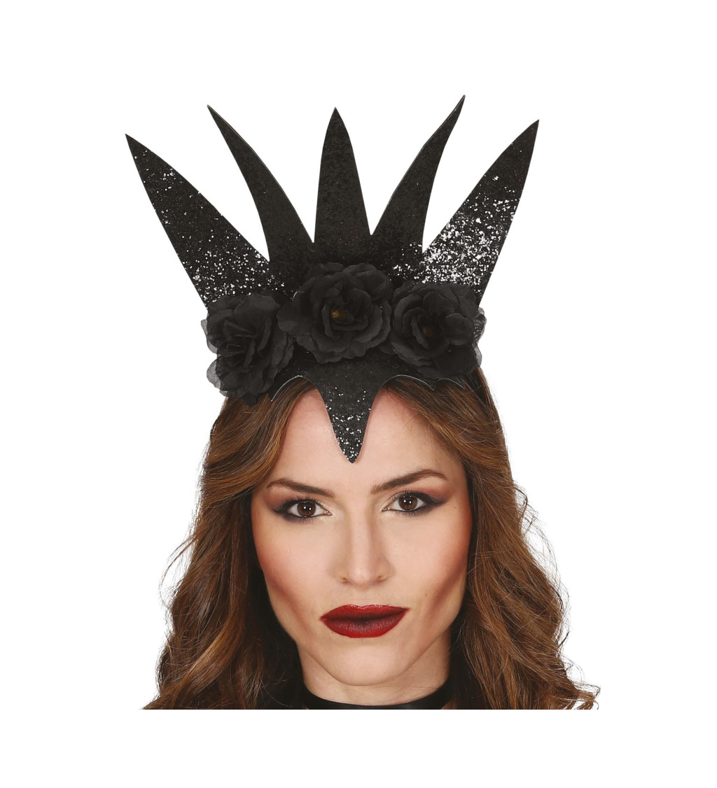 Černá královna s květinami