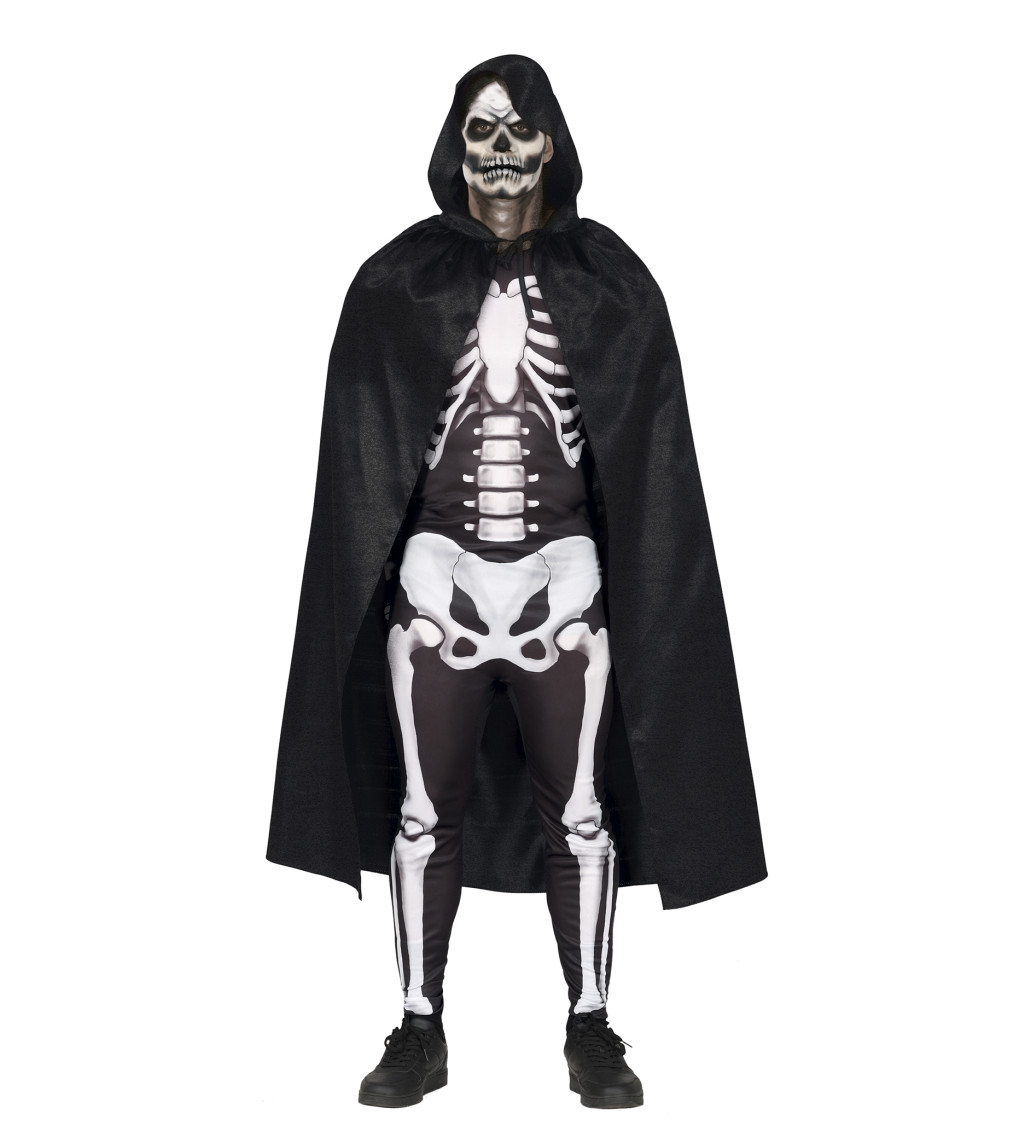 Černý sametový plášť s kapucí