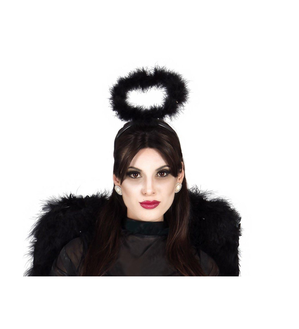 Černý andělský halo čelenka