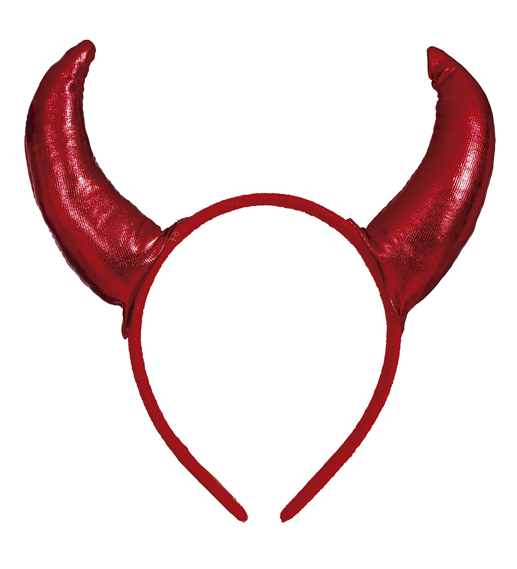 Čelenka- Metalické červené rohy